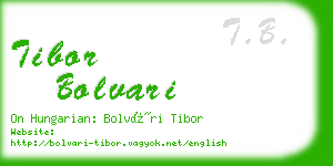 tibor bolvari business card